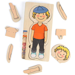 Kids' Wooden Learning Puzzle My Body 3D Jigsaw Puzzle