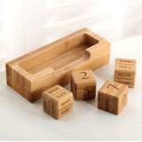 Customized  Christmas Gift for Company Bamboo Desk Calendar