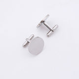 Personalized Cufflinks Titanium Steel Mirror Round Cuff