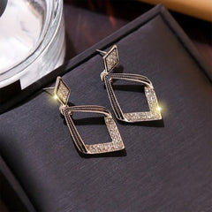 Multi-Geometric Cubic Diamond Personalized Earrings for Women