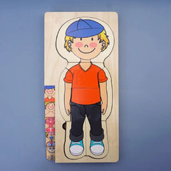 Boy Wooden Body Puzzle for Toddlers & Kids