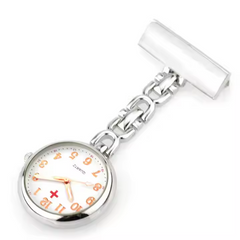 Pocket Quartz Fob Brooch Doctor Stainless Steel Nurse Breast Metal Watch