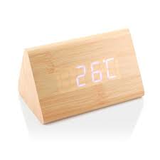 Triangular Wooden Digital Desk Clock