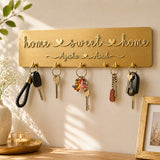 Personalized “Home Sweet Home” Wooden Key Holder