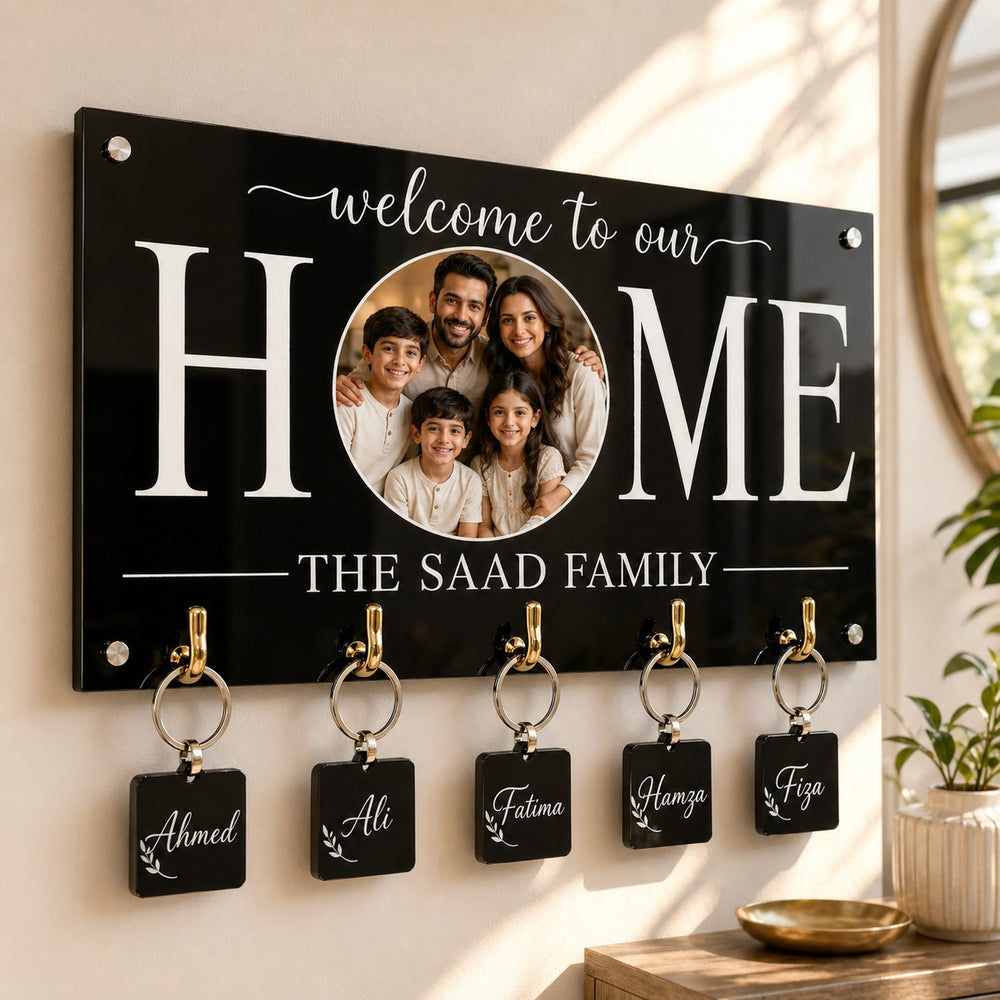 Elegant Family Welcome Key Holder Frame