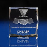 Elegant 3D Laser Engraved Crystal Cuboid