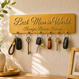 Personalized “Home Sweet Home” Wooden Key Holder