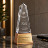 K9 3D Logo Crystal Trophy with Wood Base