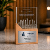 Rectangular Wood & Crystal Awards with Gift Box