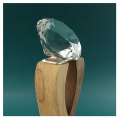 Wooden Trophy with Diamond shape Crystal on Top