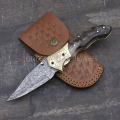 Damascus Fold Golden and Brown Color