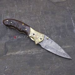 Damascus Fold Golden and Brown Color