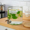 Jar with Tap, Bamboo/Clear Glass