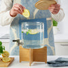 Jar with Tap, Bamboo/Clear Glass