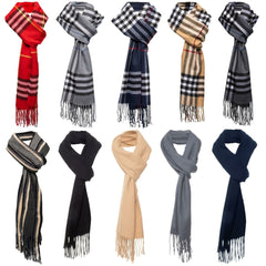 Famous Brand Designer Faux Cashmere Plaid Scarf