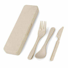 Hella - Eco-Neutral 3 Pcs Wheat Straw Cutlery Set - Gifto Graphics