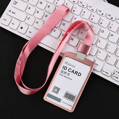 Aluminum Business Card Holder With Lanyard