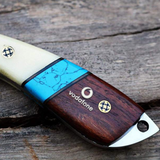 Blue Racer Lizard 6.5 Inches Long 3 Inches Blade 10 Ounce Damascus Skinner Hunting Fixed Blade Knife