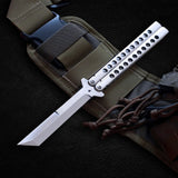Brown Argus D2 Tool Steel Filipino Balisongs butterfly Knife - Gifto Graphics