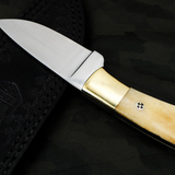 Camel 440c Knife 6.5 in Long 3 in Blade 9 Ounce Mirror Polished Skinner Knife with Camel Bone Handle Handmade Word Class Knives