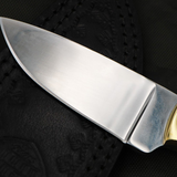Camel 440c Knife 6.5 in Long 3 in Blade 9 Ounce Mirror Polished Skinner Knife with Camel Bone Handle Handmade Word Class Knives