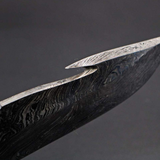 Chihuahuan Snake 9 Inches Long 4,3 Inches Blade 14 Ounce Damascus Gut Hook Hunting Fixed Blade Knife Damascus