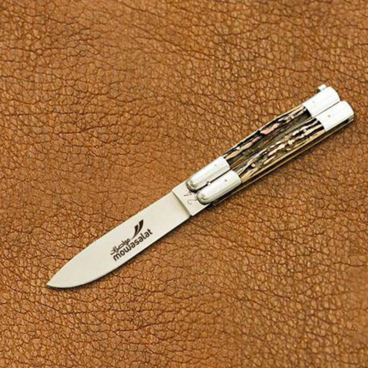 D2 tool steel Filipino Balisongs butterfly Stainless Steel Brass with Deer Horn Inserts
