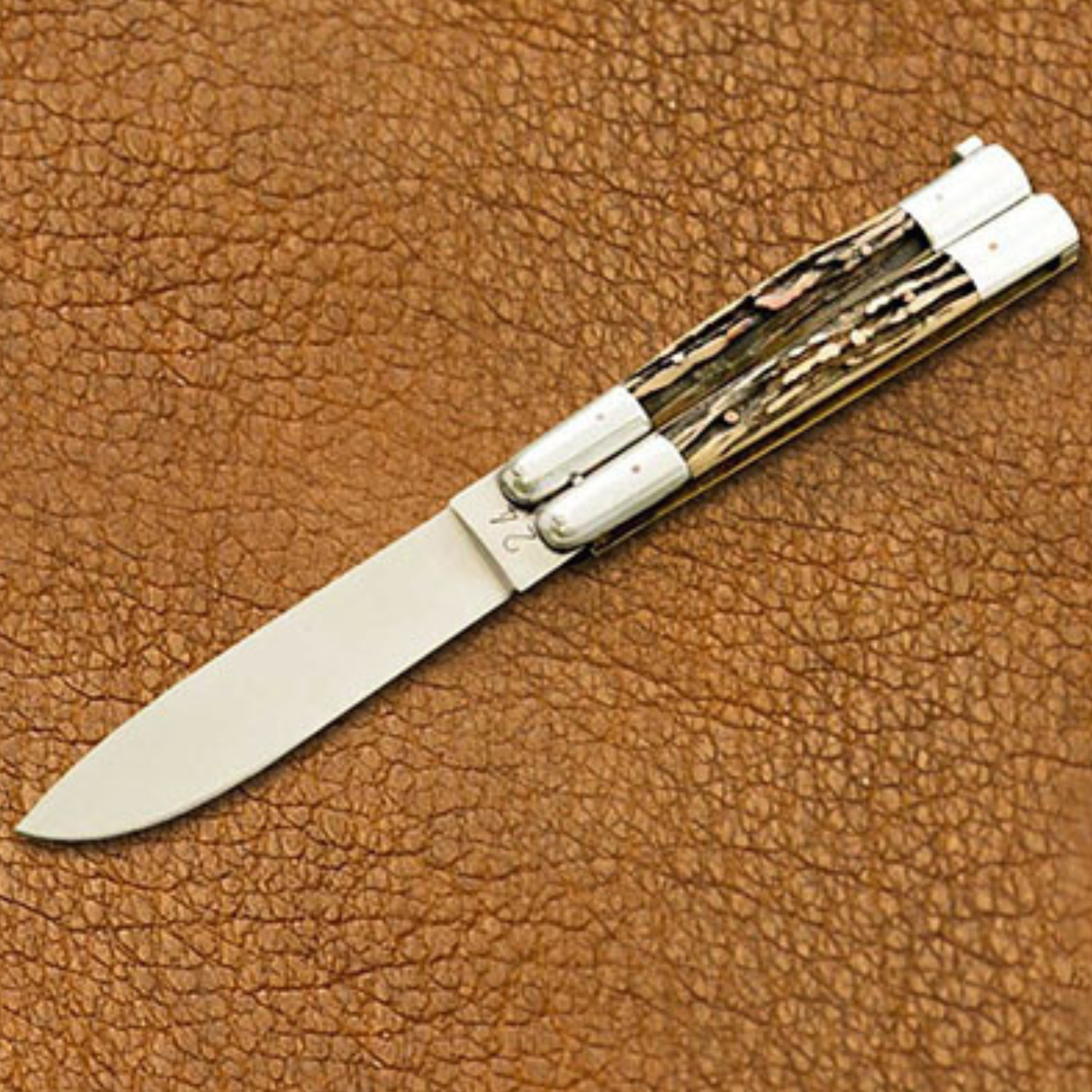 D2 tool steel Filipino Balisongs butterfly Stainless Steel Brass with Deer Horn Inserts