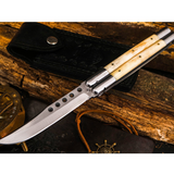 D2 tool steel Filipino Balisongs butterfly Stainless Steel bone Inserts