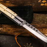 D2 tool steel Filipino Balisongs butterfly Stainless Steel bone Inserts