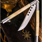 D2 tool steel Filipino Balisongs butterfly Stainless Steel bone Inserts