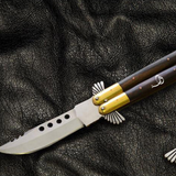 D2 tool steel Filipino Balisongs butterfly Stainless Steel brass with walnut wood Inserts