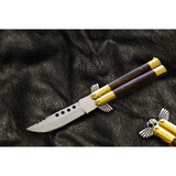 D2 tool steel Filipino Balisongs butterfly Stainless Steel brass with walnut wood Inserts