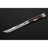 D2 tool steel Filipino Balisongs butterfly Stainless Steel walnut burl wood Inserts