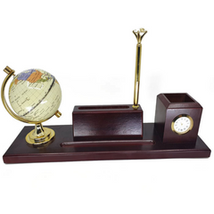 Desk Organizer wooden corporate gift set with clock