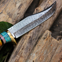 Dragon Knife 12 Long 7 Blade 9.5 Ounce Damascus Hunting Fixed Blade Bowie Knife Hand Made Word Class knives