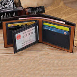 Minimalist Wallet PU Leather Men Wallet Short Multicolor Leisure