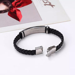 Casual Stainless Steel Leather Bracelet