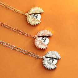 Flower Necklace photo Box Pendant  Stainless Steel