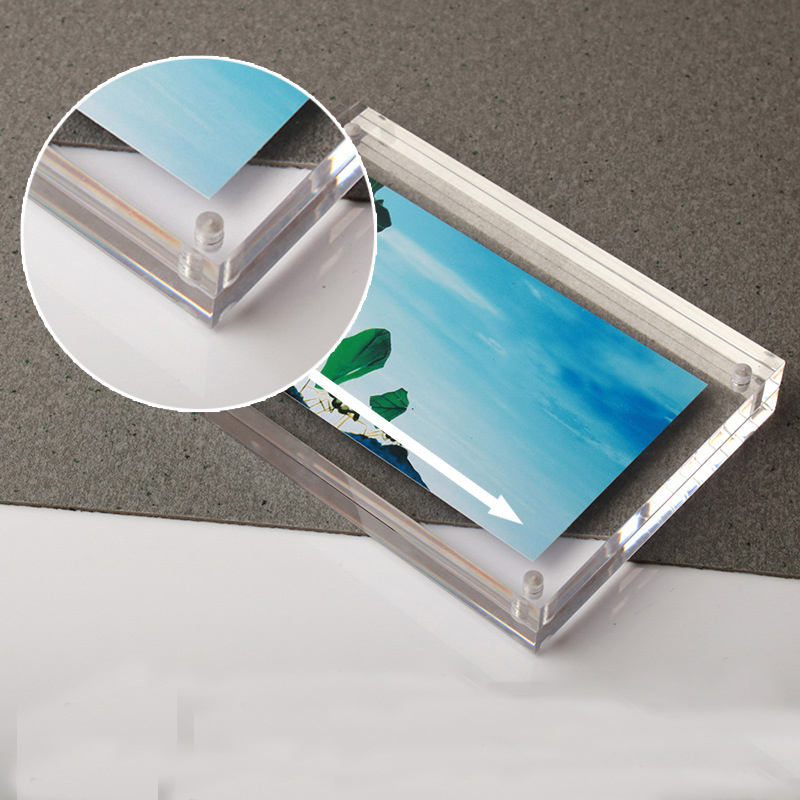 Clear Photo Frame Freestanding Double Sided Frameless Magnetic