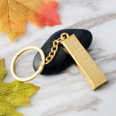 Metal Novelty 3D Gold Bar Shaped Keychain