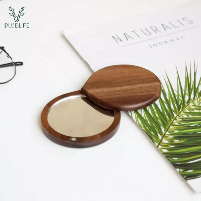 Pocket Make up Mirror Wooden