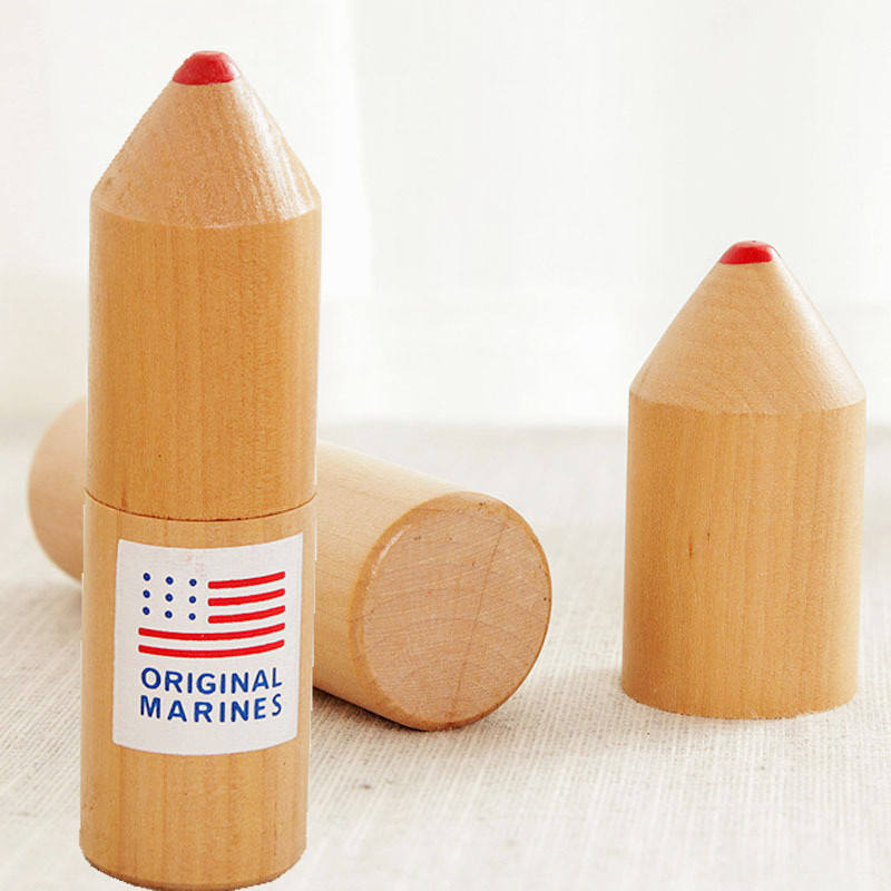 Natural Wooden Color Pencil 3.5 Inch Round Shape Wood Tube