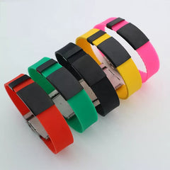 Stainless Steel Silicone Children ID Wristband Bracelet Engraved Identification