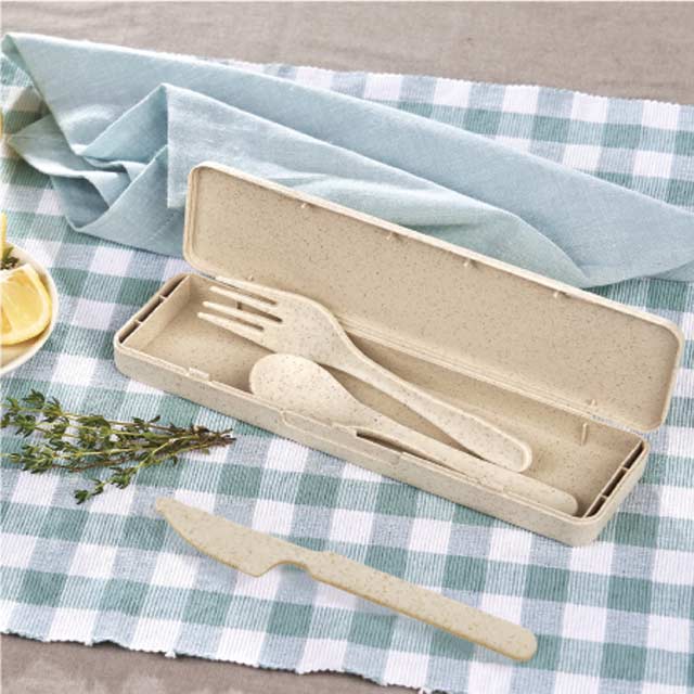 Hella - Eco-Neutral 3 Pcs Wheat Straw Cutlery Set - Gifto Graphics