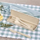 Hella - Eco-Neutral 3 Pcs Wheat Straw Cutlery Set - Gifto Graphics