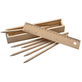 Wood Color Pencils in Wooden Box
