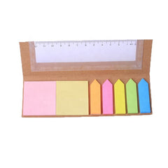Eco Sticky Notes Sets With Ruler 5 Colors Sticky 40 Sheets White Paper With Line With Black Binding
