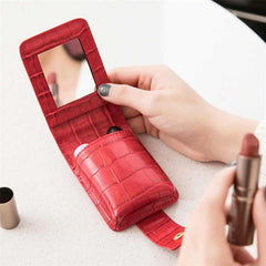 Lipstick Case Holder with Mirror for Travel