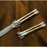 High Carbon Steel Filipino Balisongs butterfly Brass with Stainless Brass with walnut burl wood Inserts